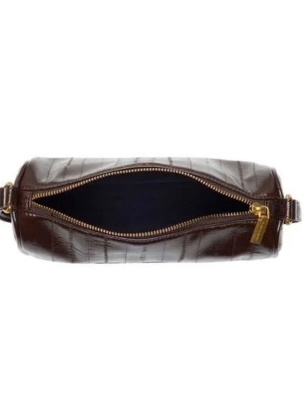 Tahari Metallic Dark Brown Shoulder Bag with Gold T Detail NWT - Picture 5 of 10
